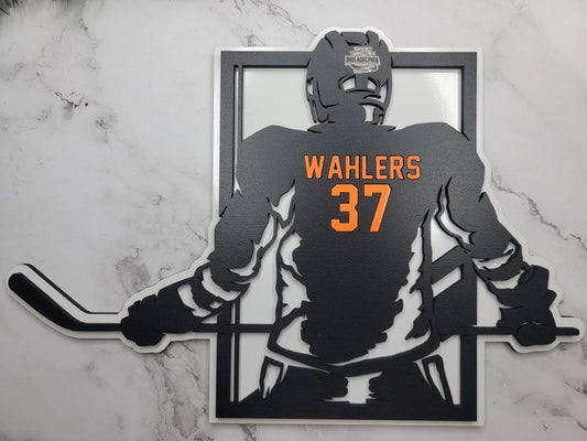 Personalized Hockey Wood Sign
