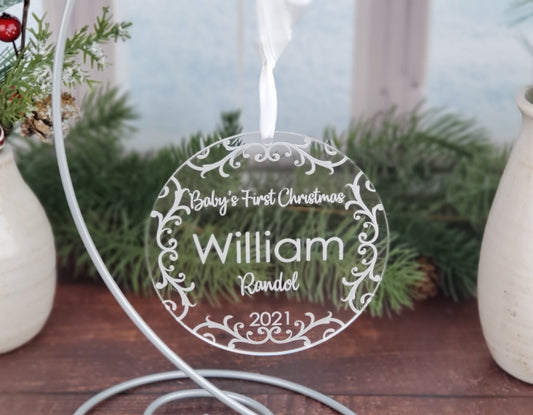 Baby's First Christmas Ornament | Personalized Keepsake Ornament | Baby Keepsake Ornament | Birth Info Ornament | New Baby Gift